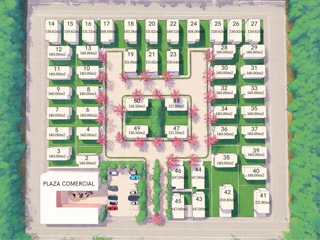 Plano de lotificación de Maculi Sur