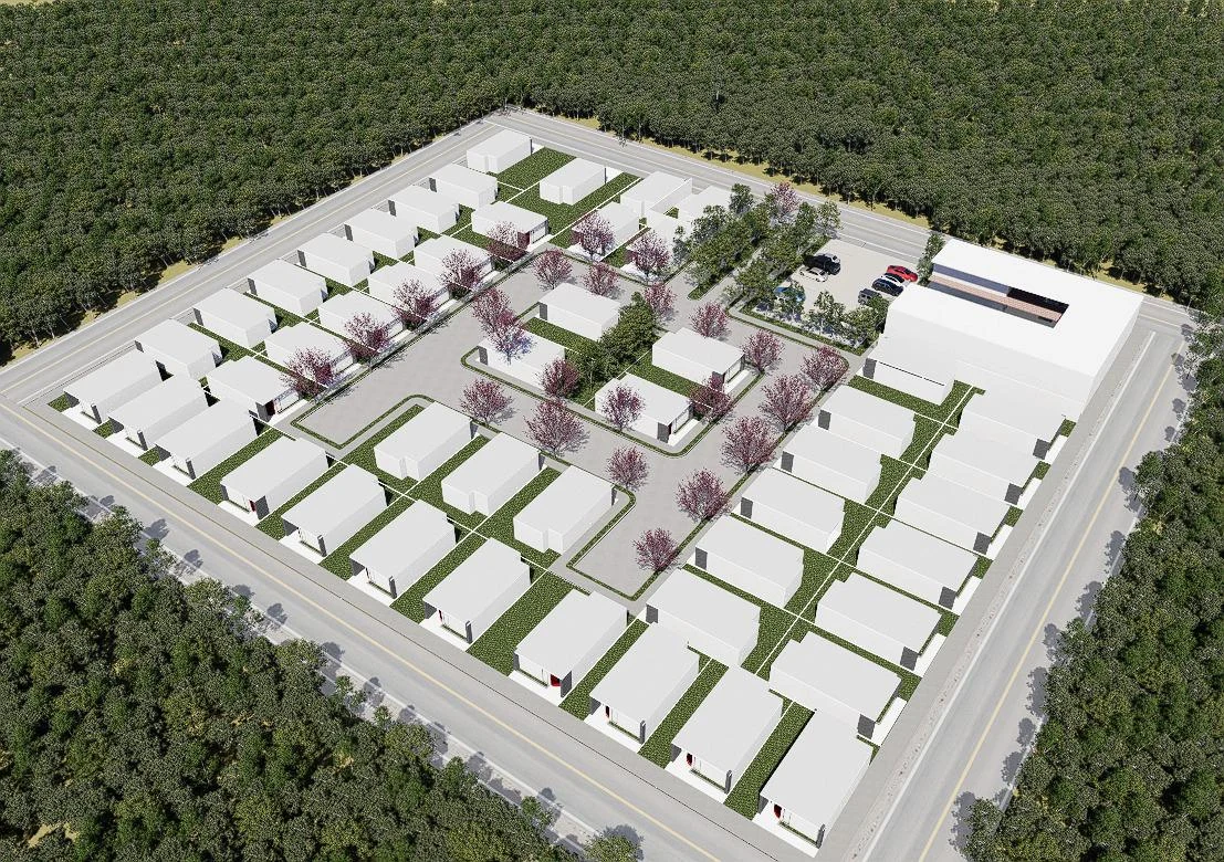 Vista aérea del circuito interior y distribución del desarrollo